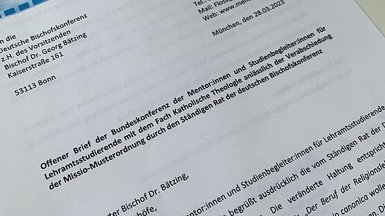 Offener Brief an Bischofskonferenz